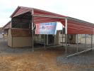 46x21 Barn Style Carport in Red with White trim